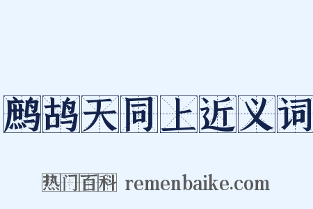 鹧鸪天同上近义词是什么意思的图片